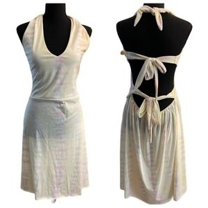 NWT Earthbound Pastel Tie Dye Halter Mini Dress Women's Small